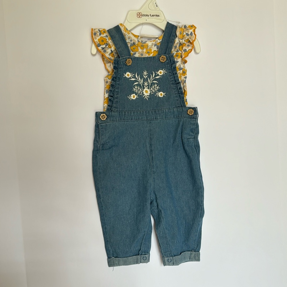 NWT Daisy Fuentes Baby Girl Overall Set, 6-9 Mo